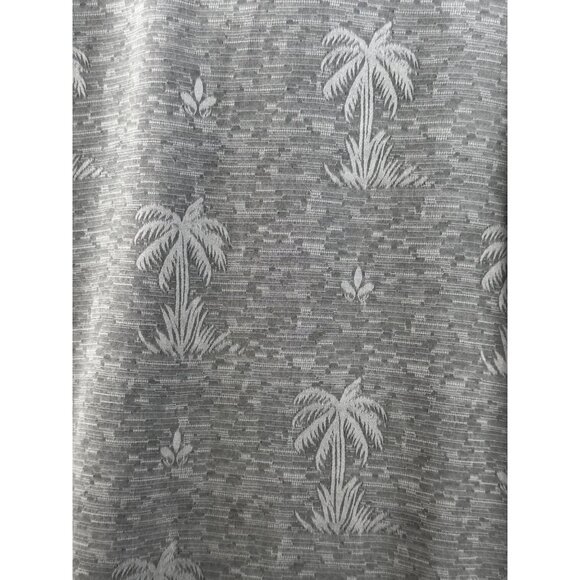 Tommy Bahama Palm Tree Print 100% Silk Button-Up Short Sleeve Shirt Gray Size L - Picture 7 of 9